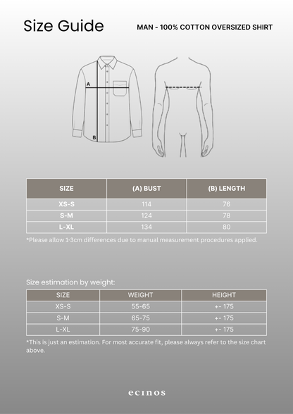ECINOS Man - 100% Cotton Oversized Shirt (Man Version)