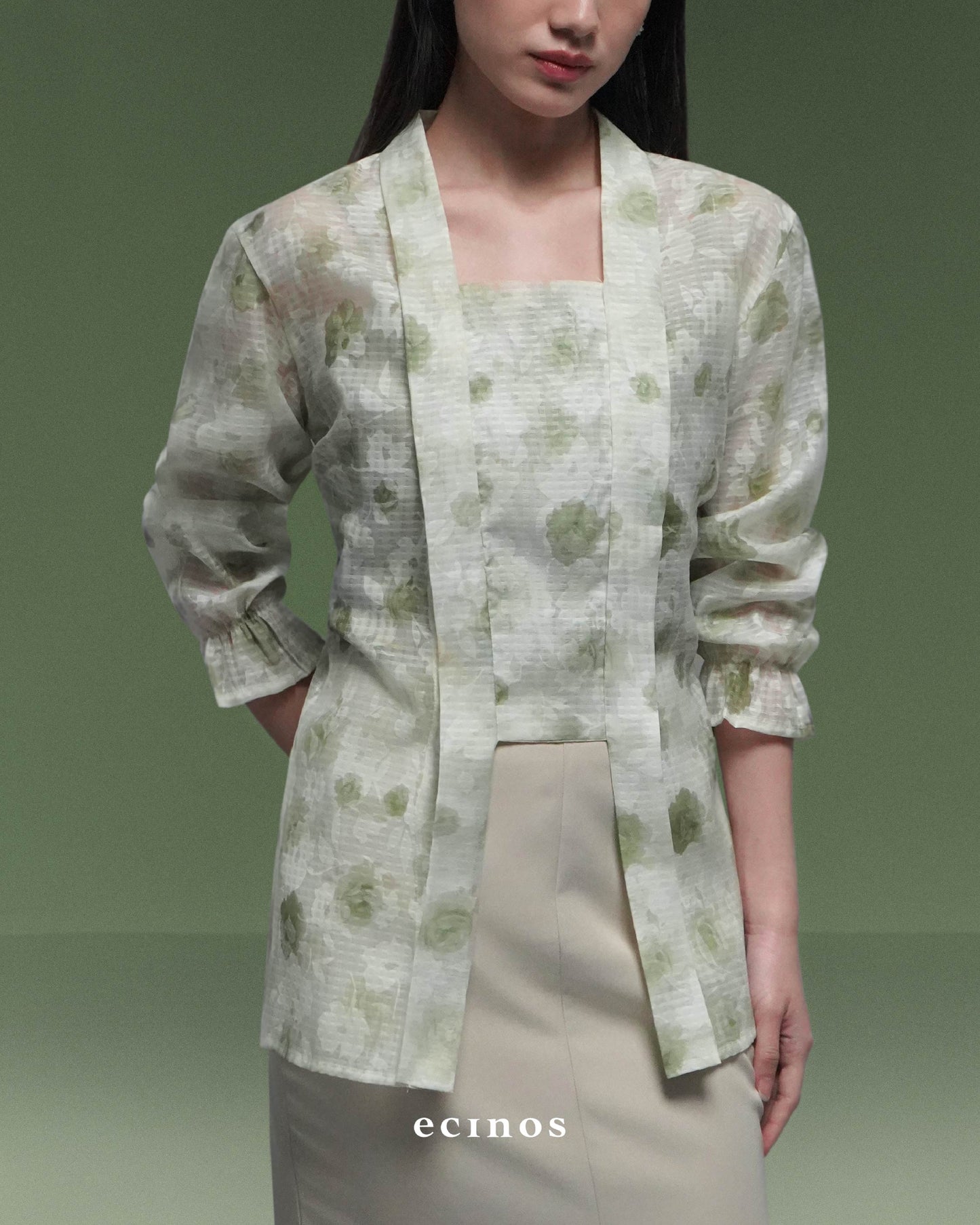 ECINOS - Floral Printed Tulle Top 2.0