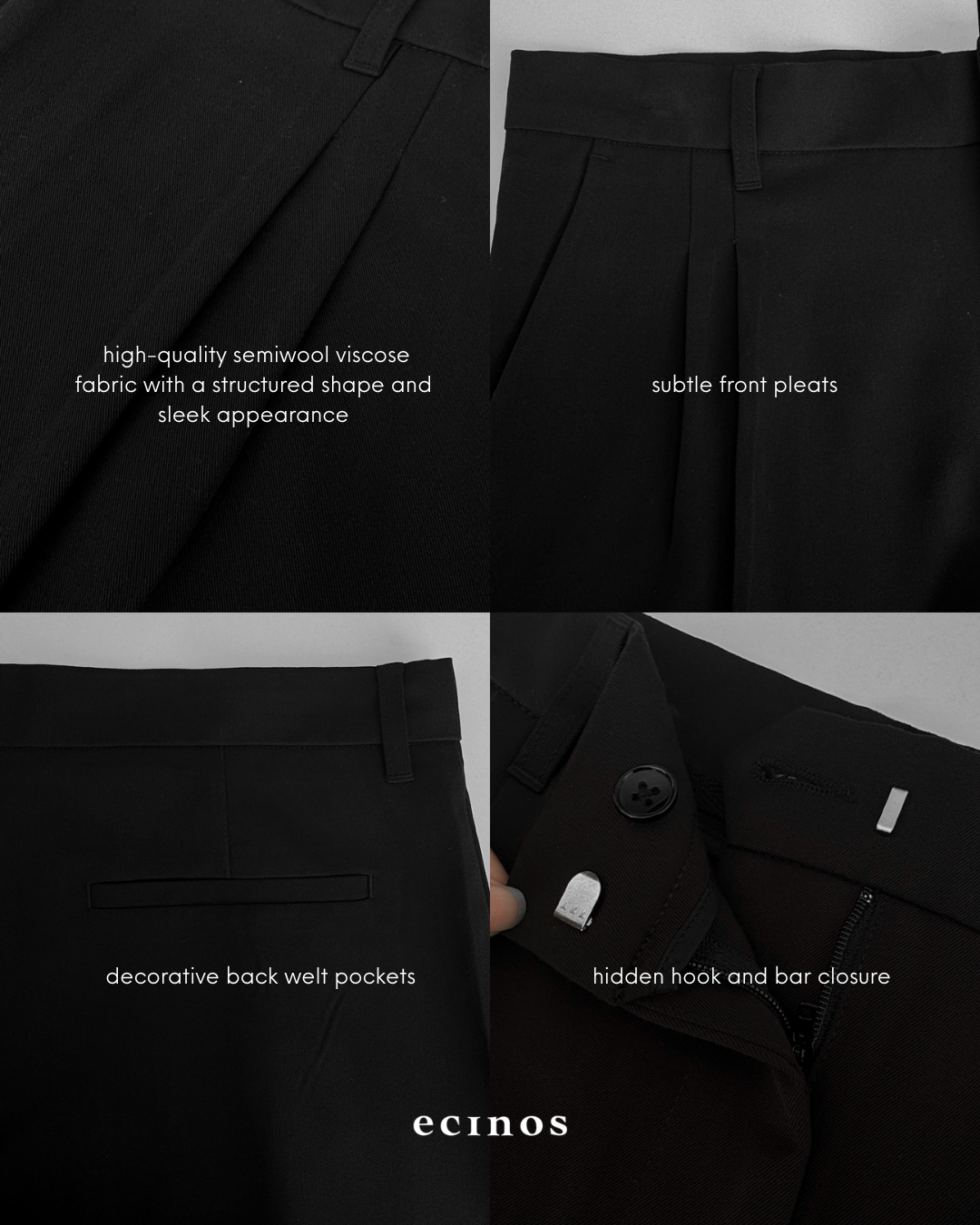 ECINOS MAN  - Harvey Pleated Straight Trousers