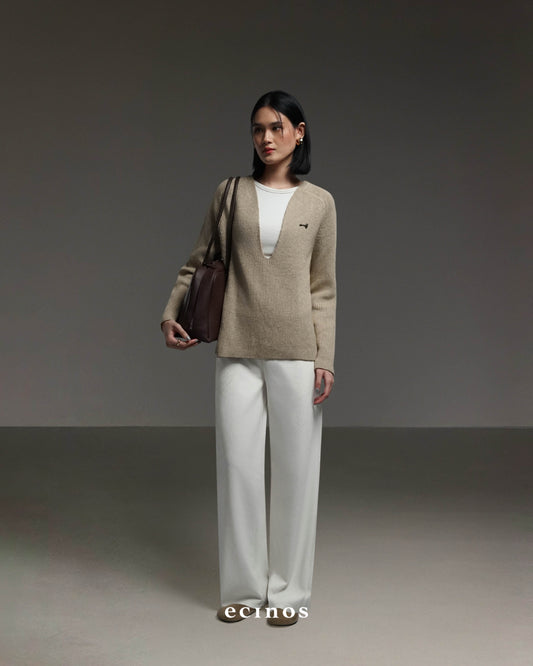 ECINOS - Sloan Deep V-Neck Oversized Sweater
