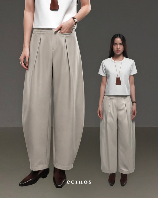 ECINOS - Joan Barrel Cotton Trousers