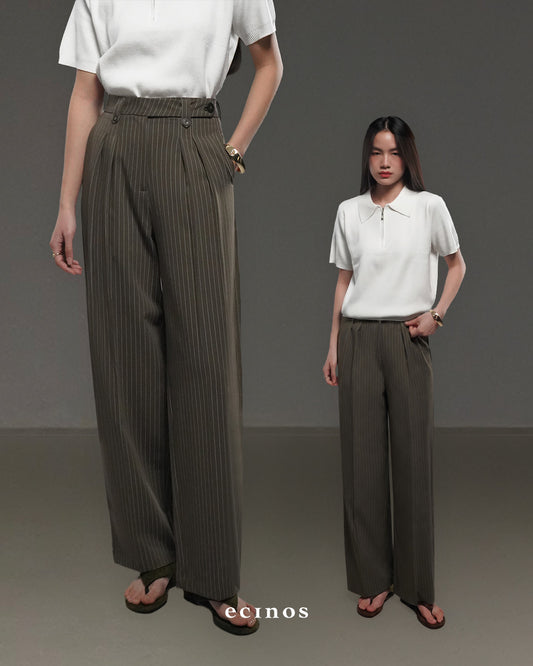 ECINOS - Harper Pleated Straight Trousers