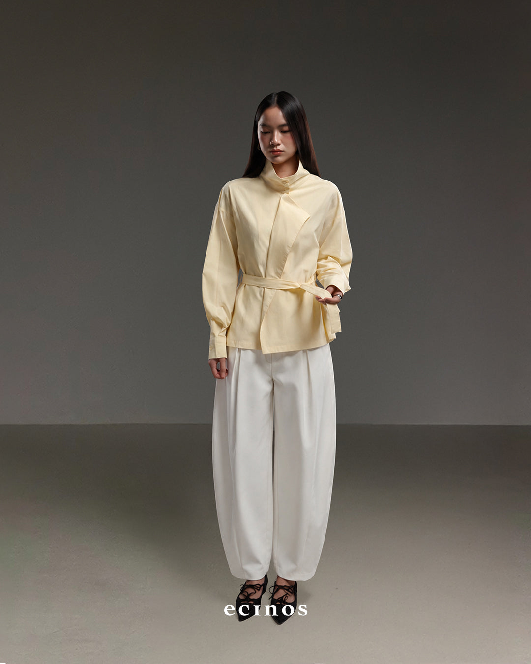 ECINOS - Joan Barrel Cotton Trousers