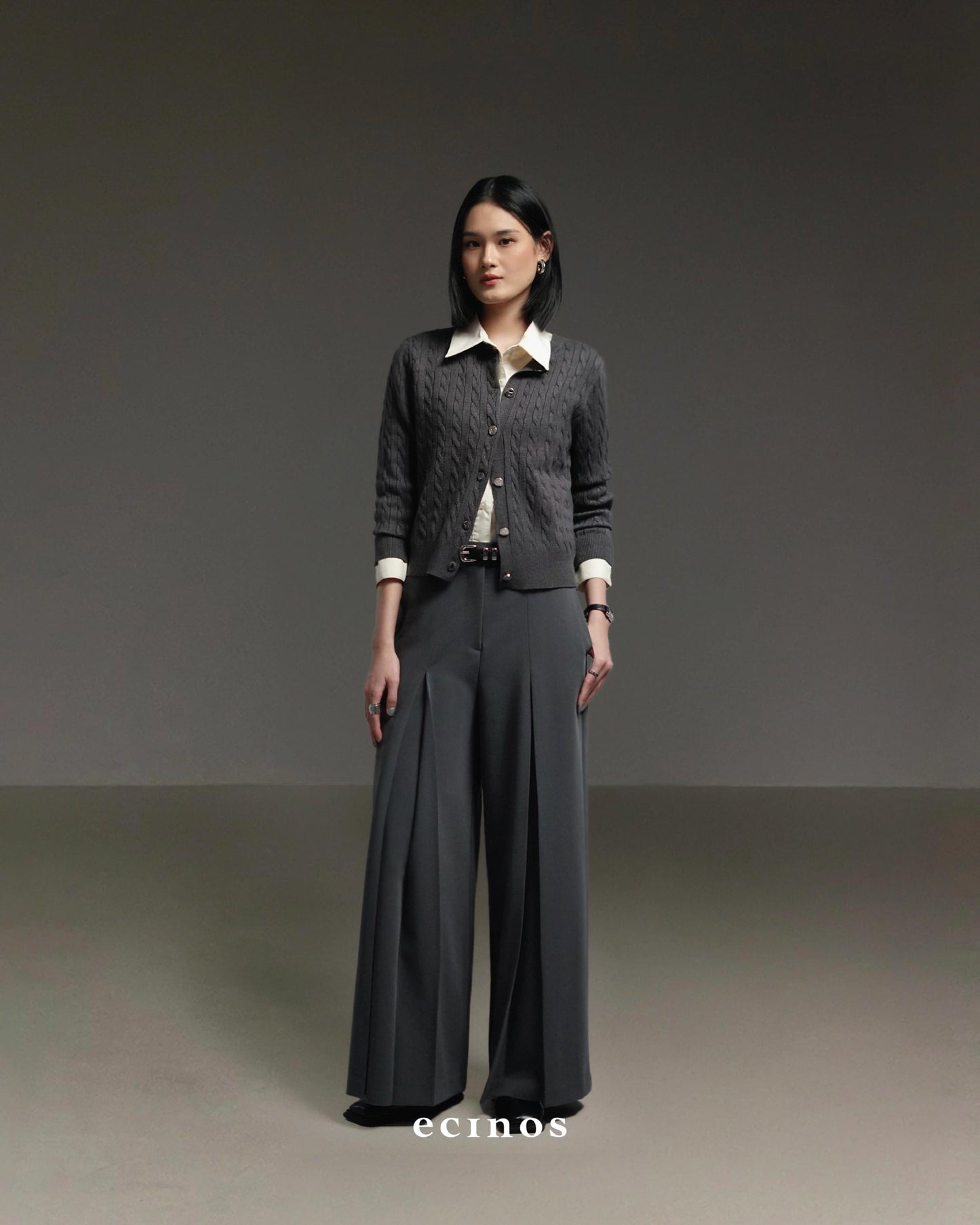 ECINOS - Rowan Pleated Wide Leg Trousers