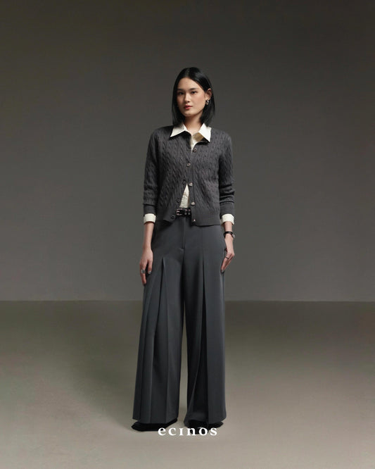 ECINOS - Rowan Pleated Wide Leg Trousers