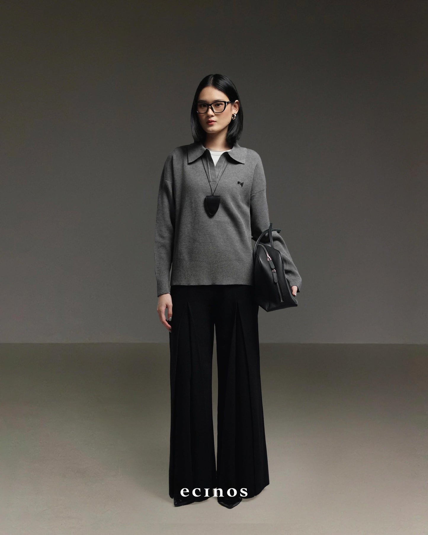 ECINOS - Rowan Pleated Wide Leg Trousers