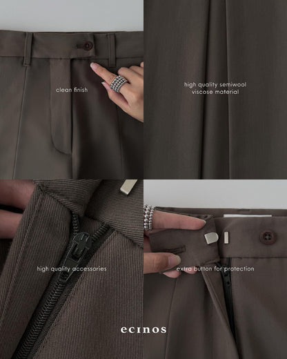 ECINOS - Rowan Pleated Wide Leg Trousers