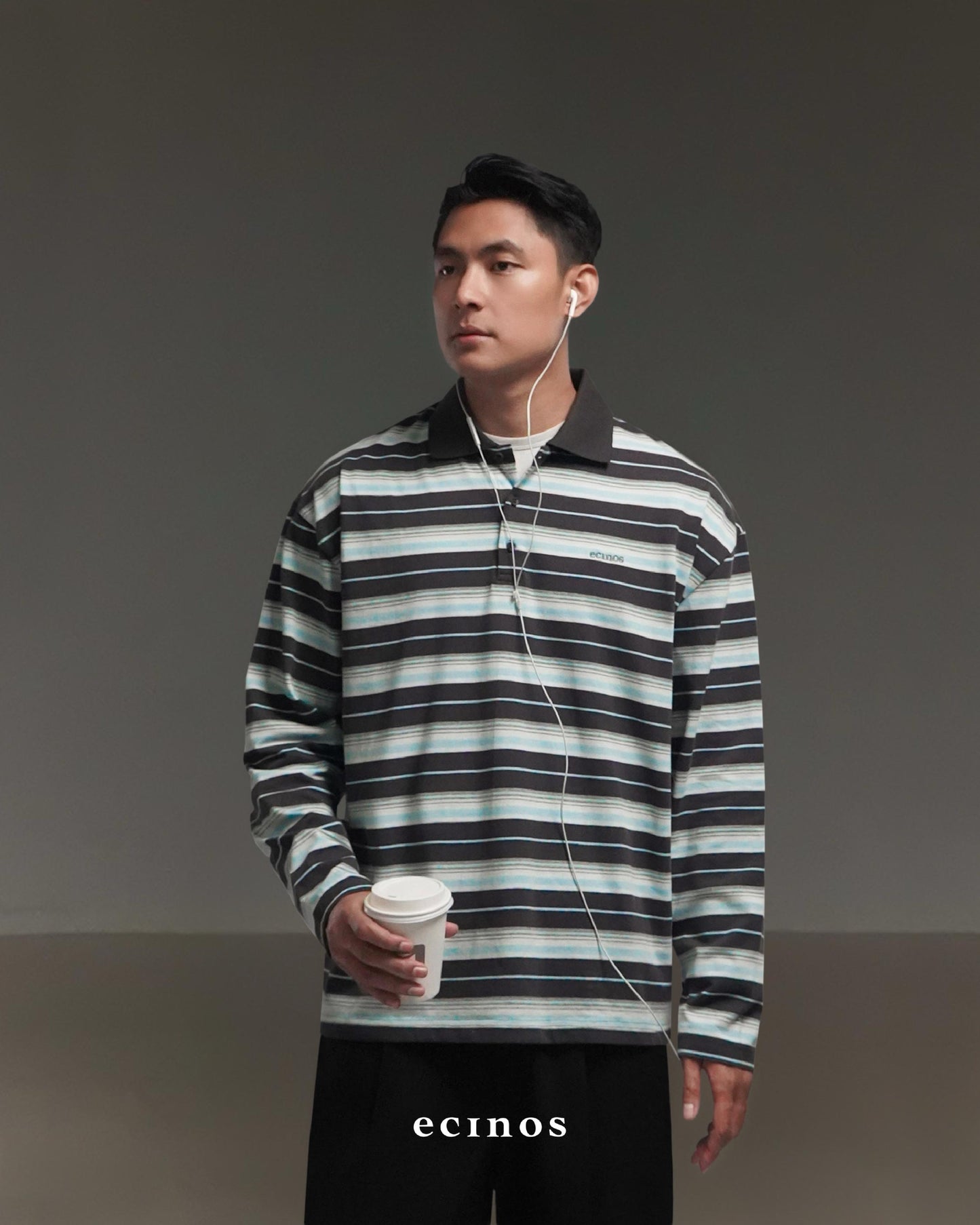 ECINOS Man - Iver Striped Cotton Rugby Shirt