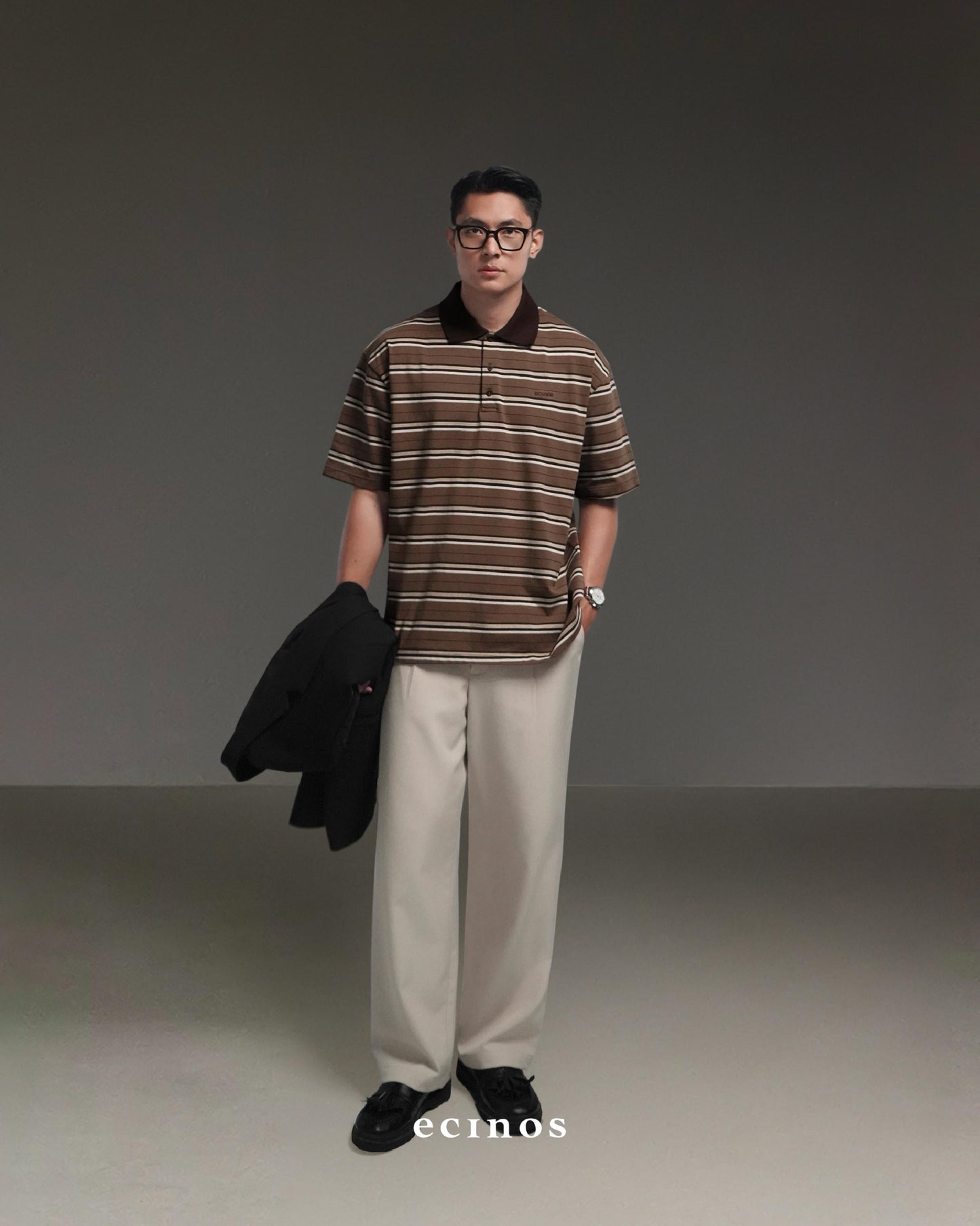 ECINOS Man - Iver Striped Cotton Rugby Shirt