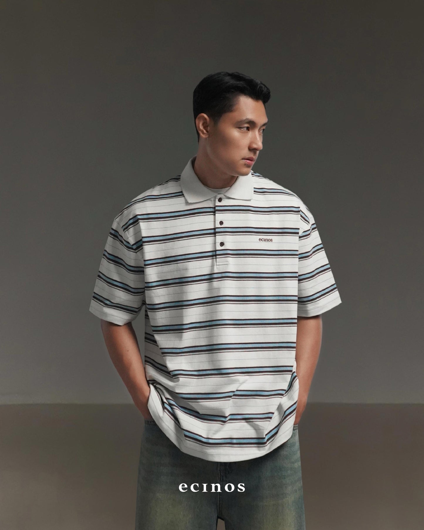 ECINOS Man - Iver Striped Cotton Rugby Shirt