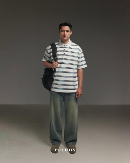 ECINOS Man - Iver Striped Cotton Rugby Shirt