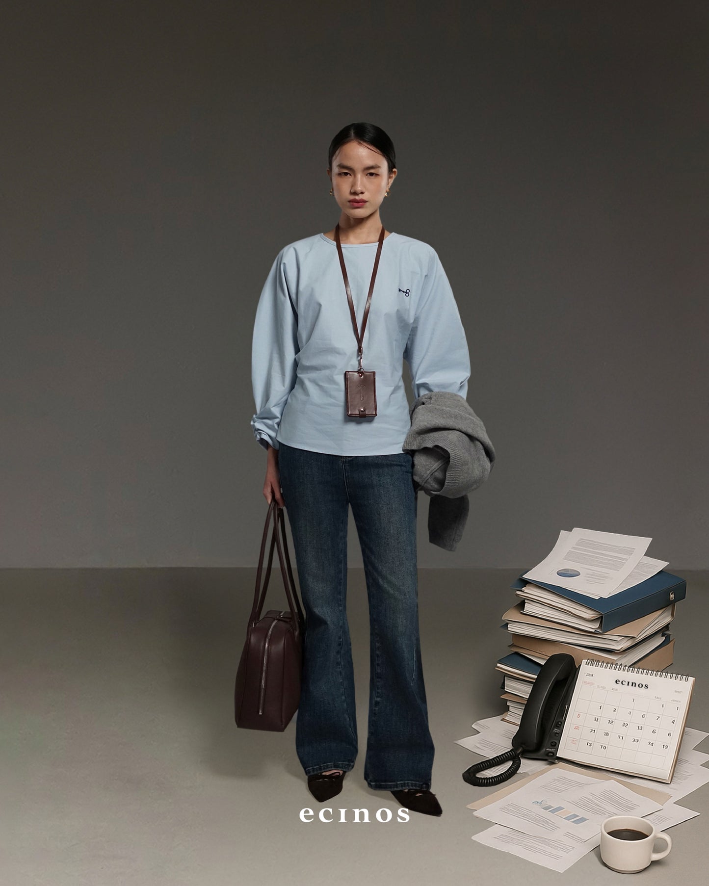 ECINOS - Drawstring Cotton Blouse