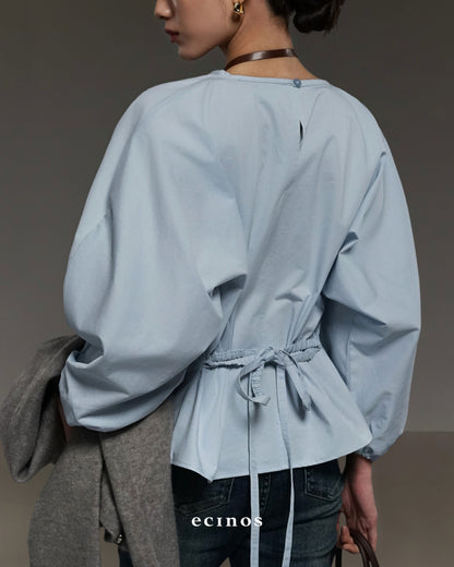 ECINOS - Drawstring Cotton Blouse