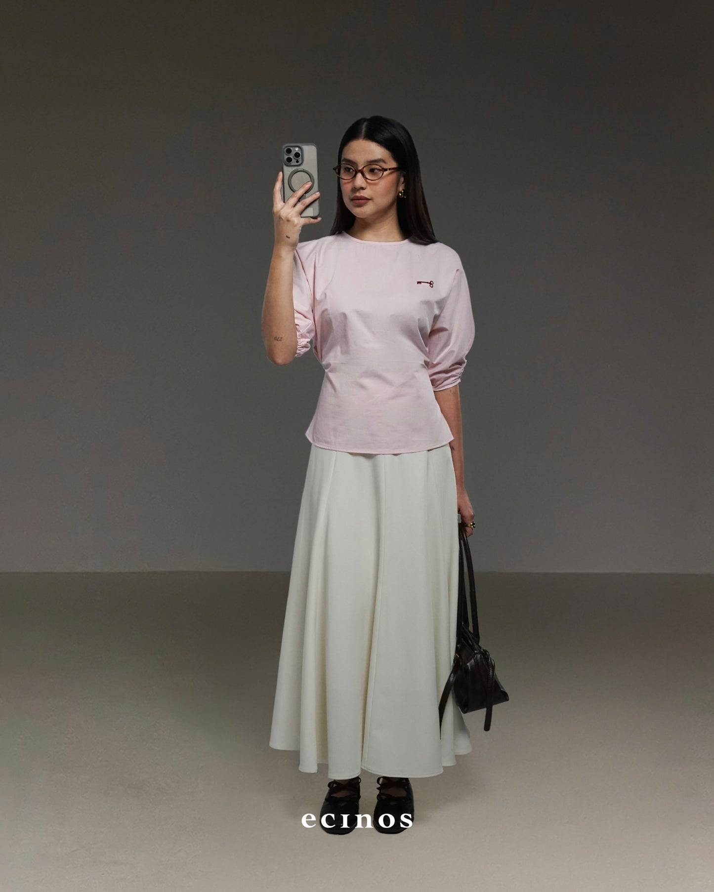 ECINOS - Drawstring Cotton Blouse