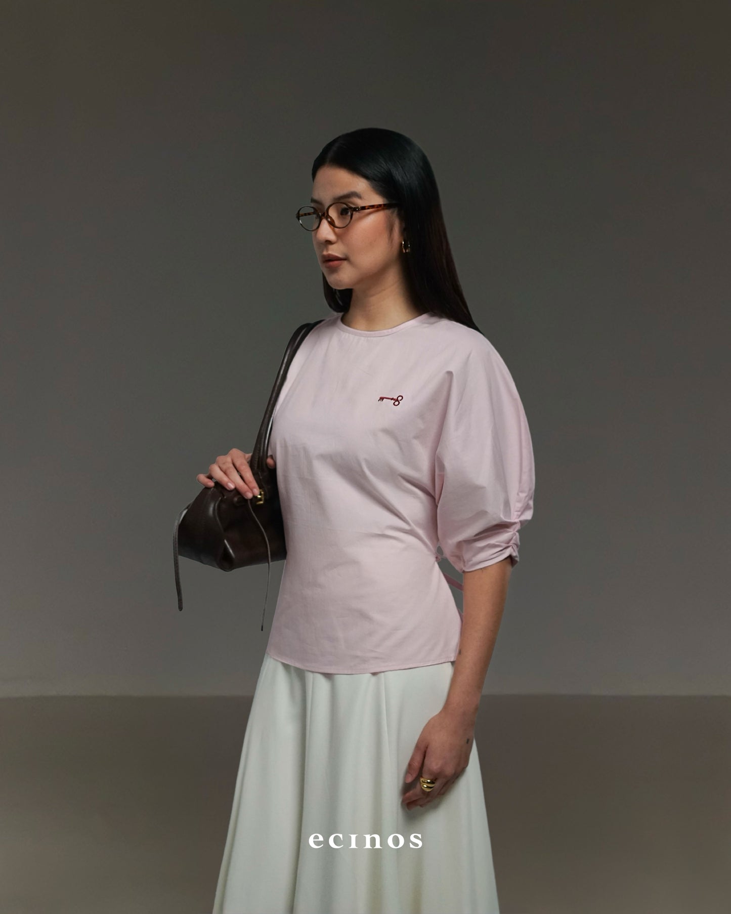ECINOS - Drawstring Cotton Blouse