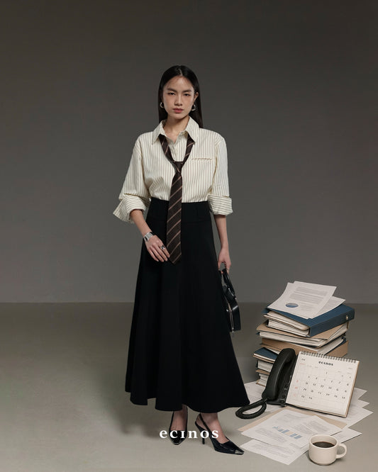 ECINOS - Panel Wool Flared Skirt