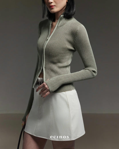 ECINOS - Roux Two-Tone Double Zip Cardigan