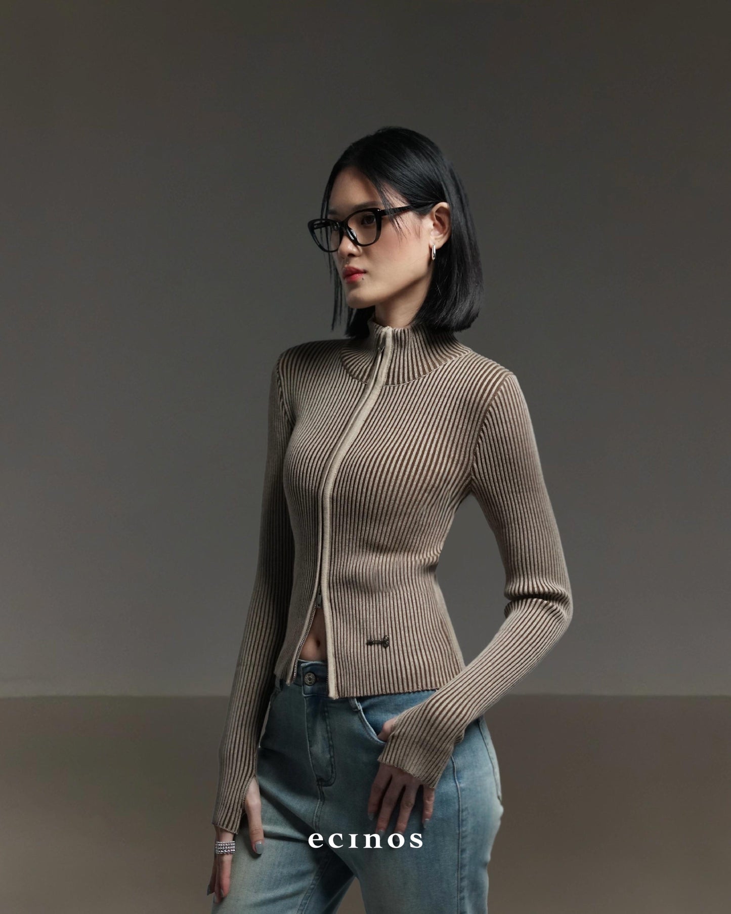 ECINOS - Roux Two-Tone Double Zip Cardigan