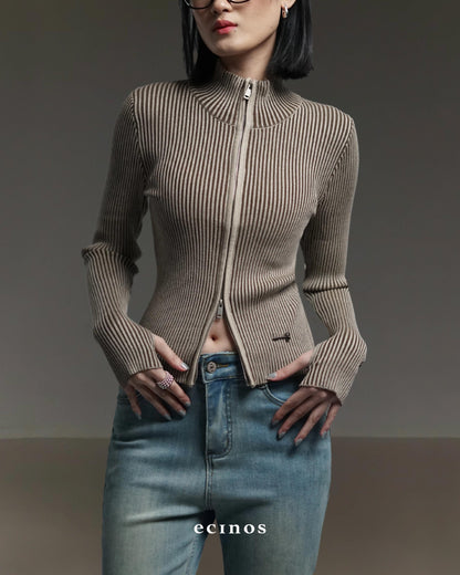 ECINOS - Roux Two-Tone Double Zip Cardigan