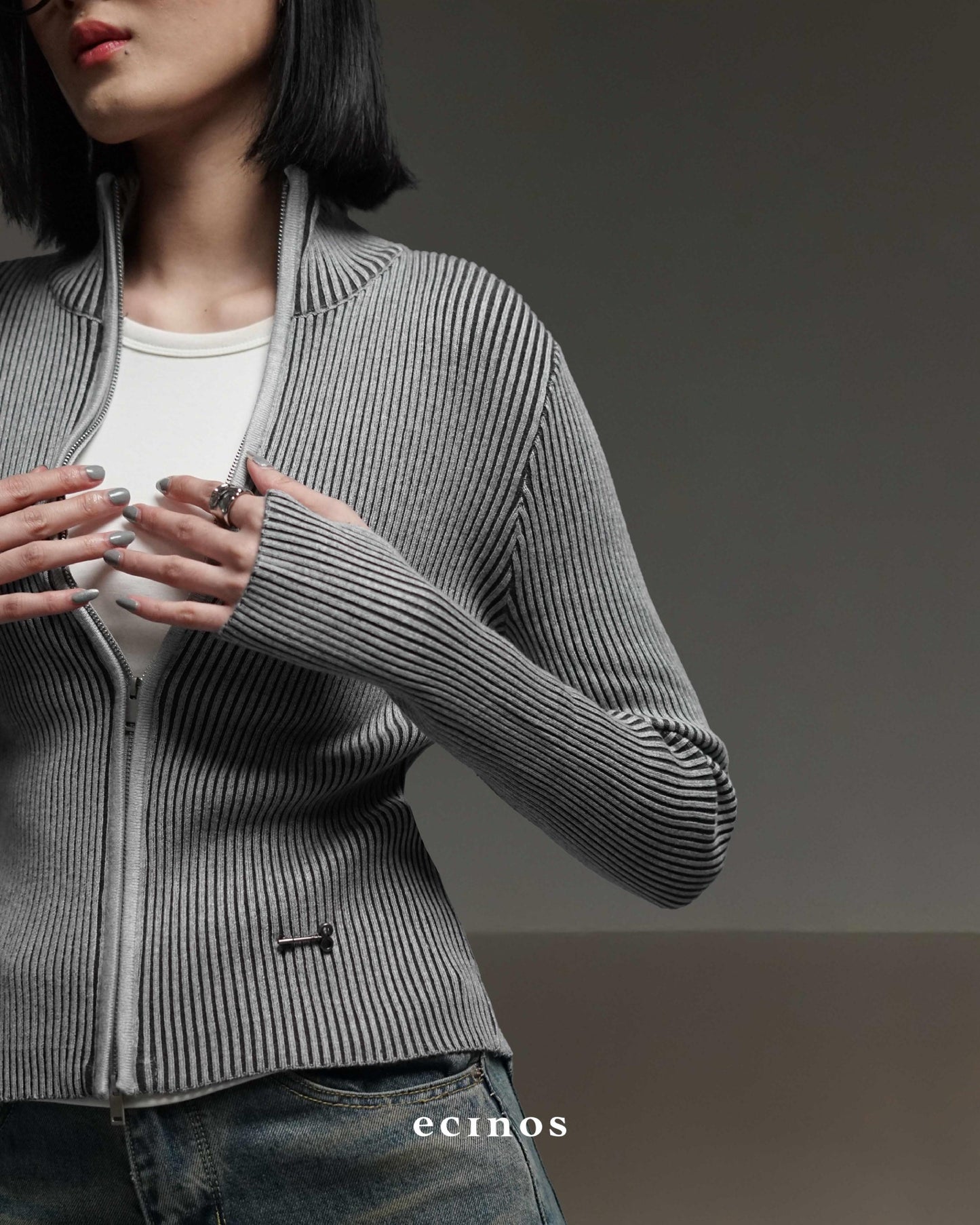 ECINOS - Roux Two-Tone Double Zip Cardigan