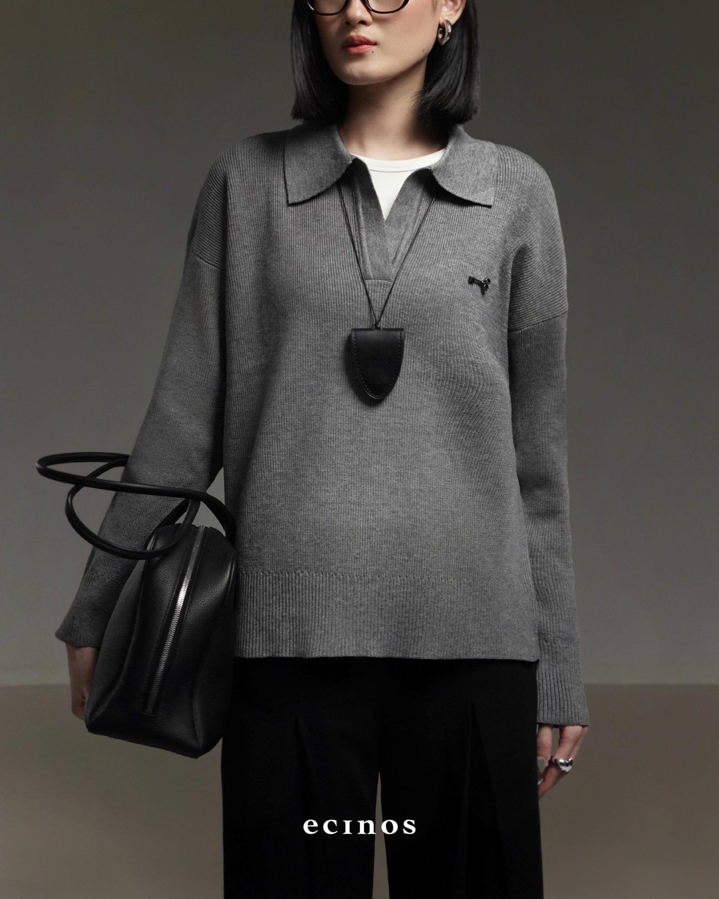 ECINOS - Blair Oversized Polo Sweater