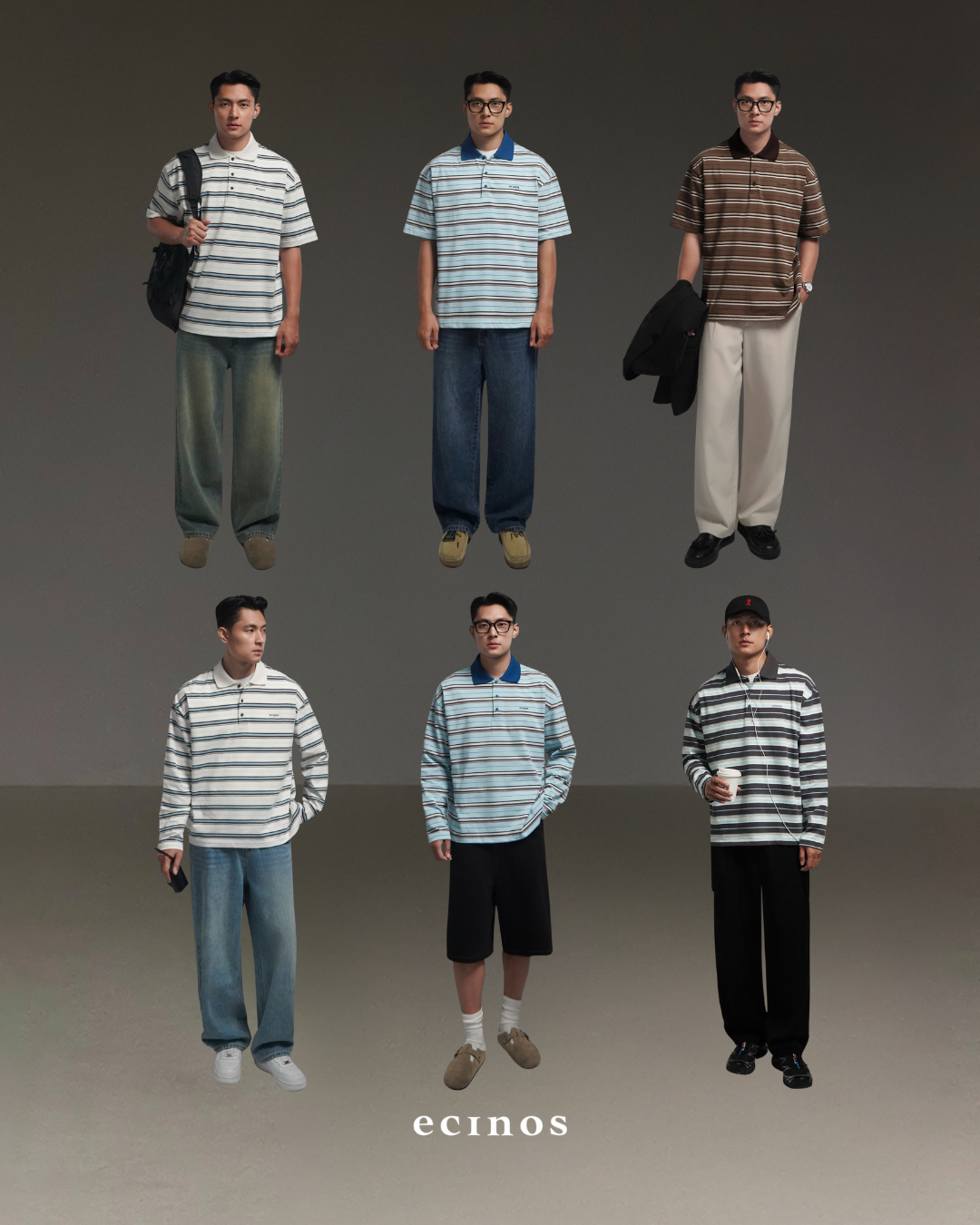 ECINOS Man - Iver Striped Cotton Rugby Shirt