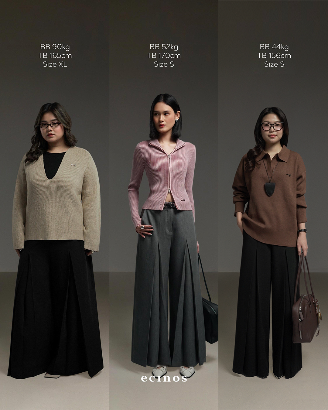 ECINOS - Rowan Pleated Wide Leg Trousers