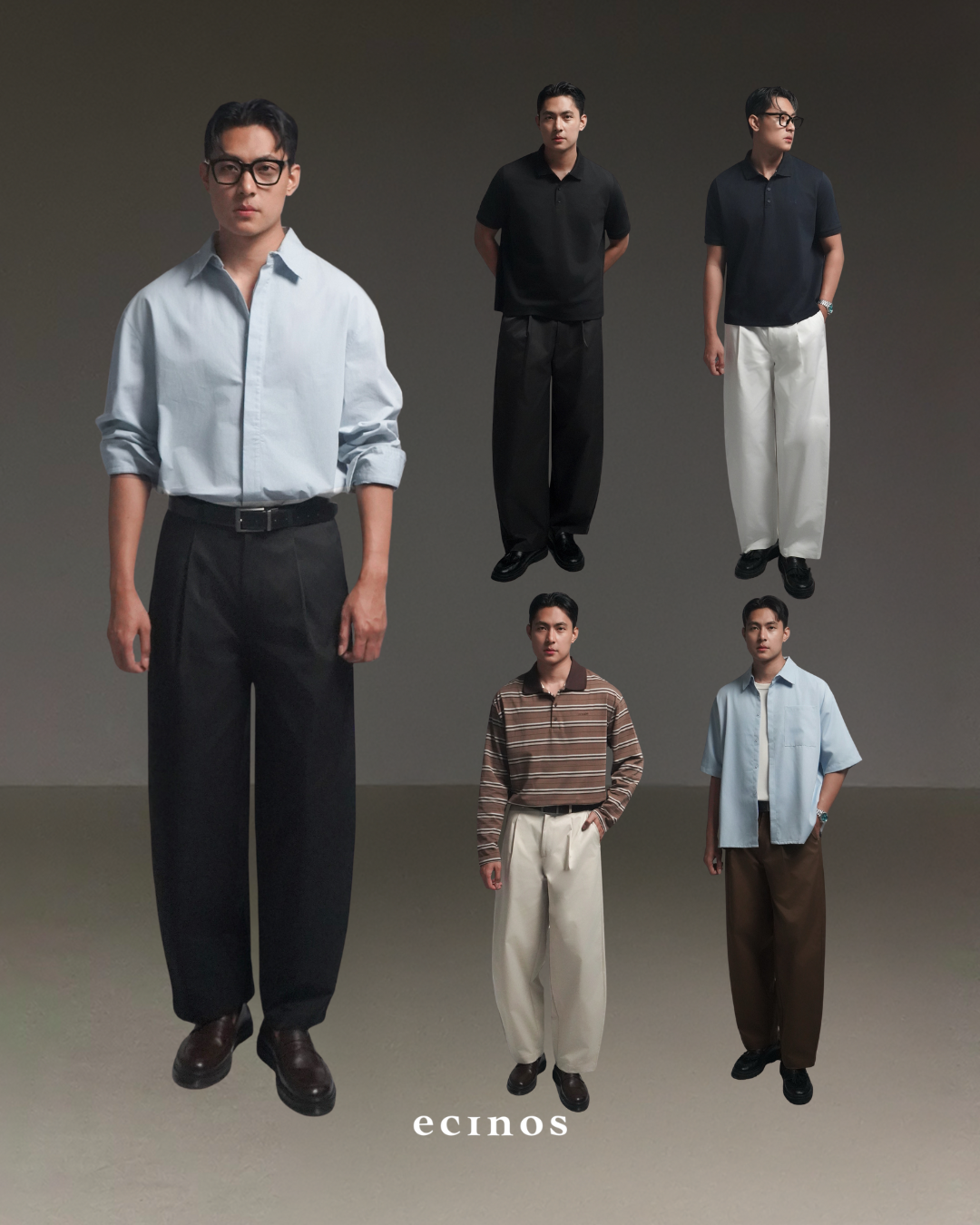 ECINOS MAN - Don Barrel Cotton Trousers