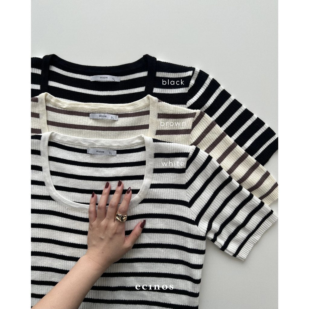 Mentari Striped Knit Top