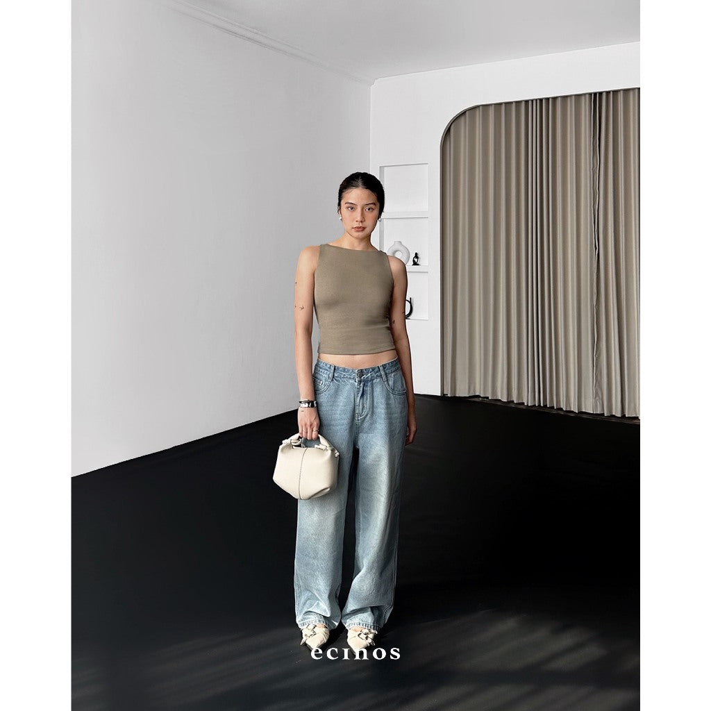 ECINOS - CORE Fitted Boatneck Tencel Top