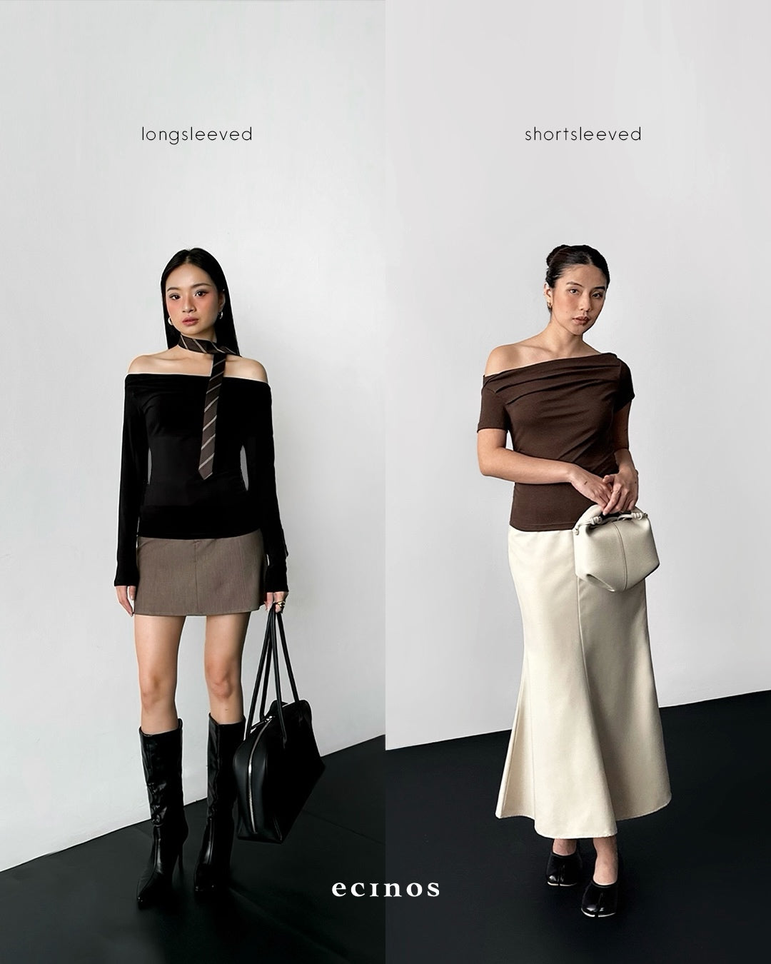 ECINOS - CORE Fitted Off Shoulder Tencel Top