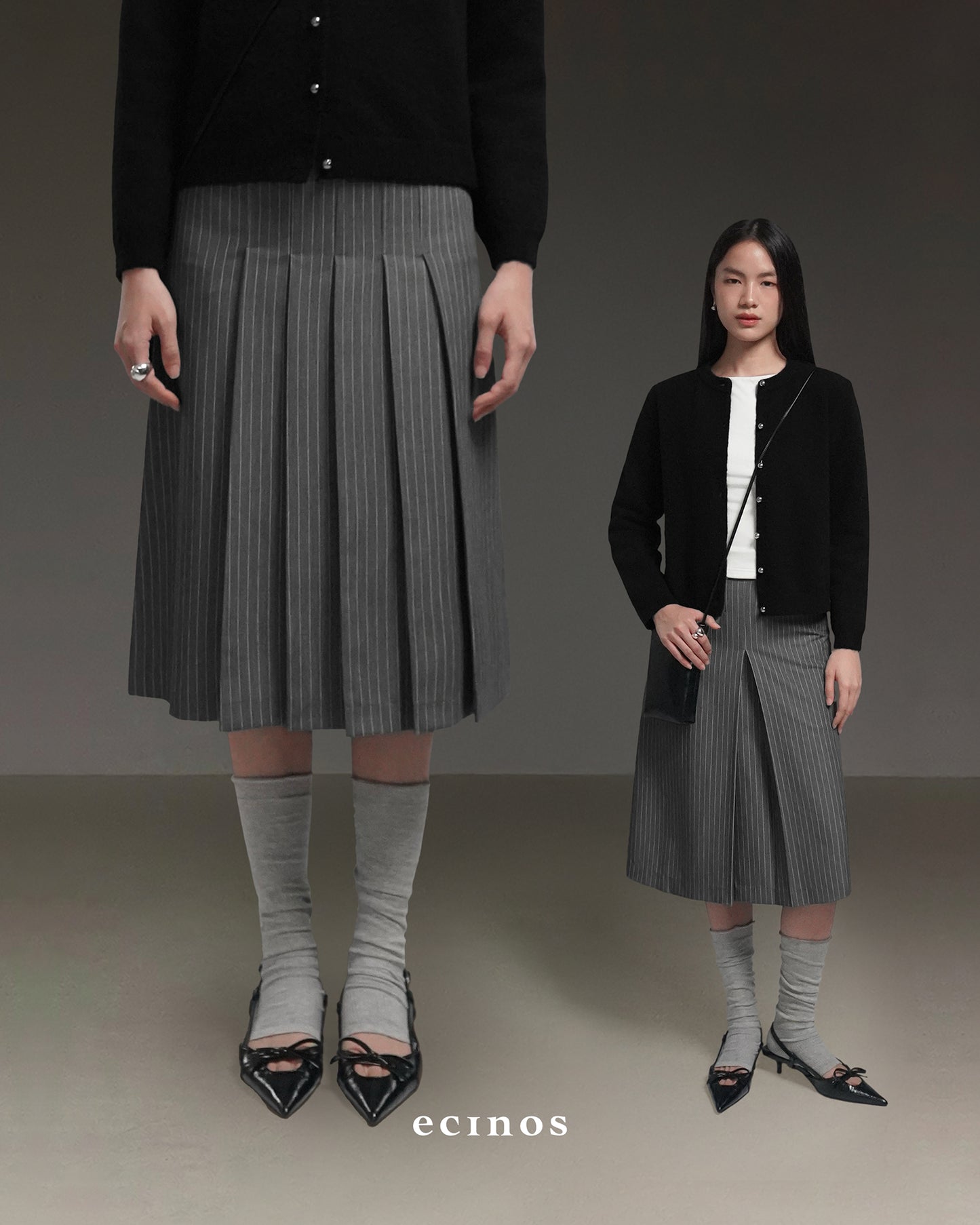 ECINOS - Elene Pleated Midi Skirt & Maxi Skirt