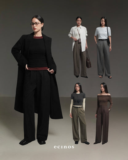 ECINOS - Pinstriped Museum Pants