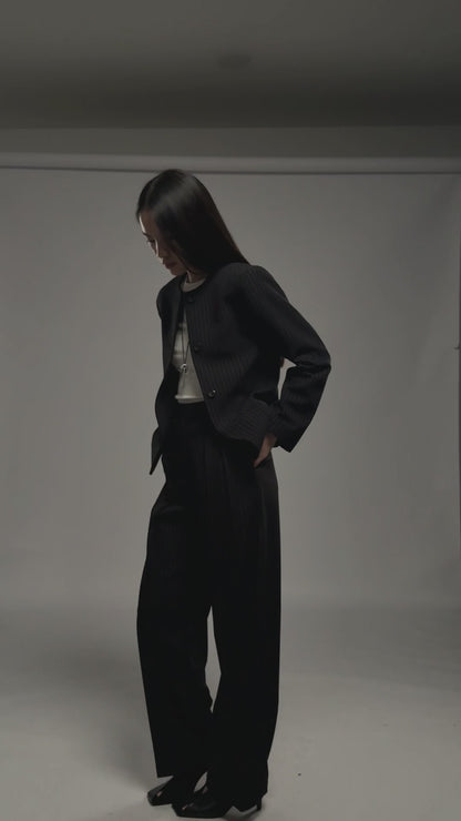 ECINOS - Harper Pleated Straight Trousers