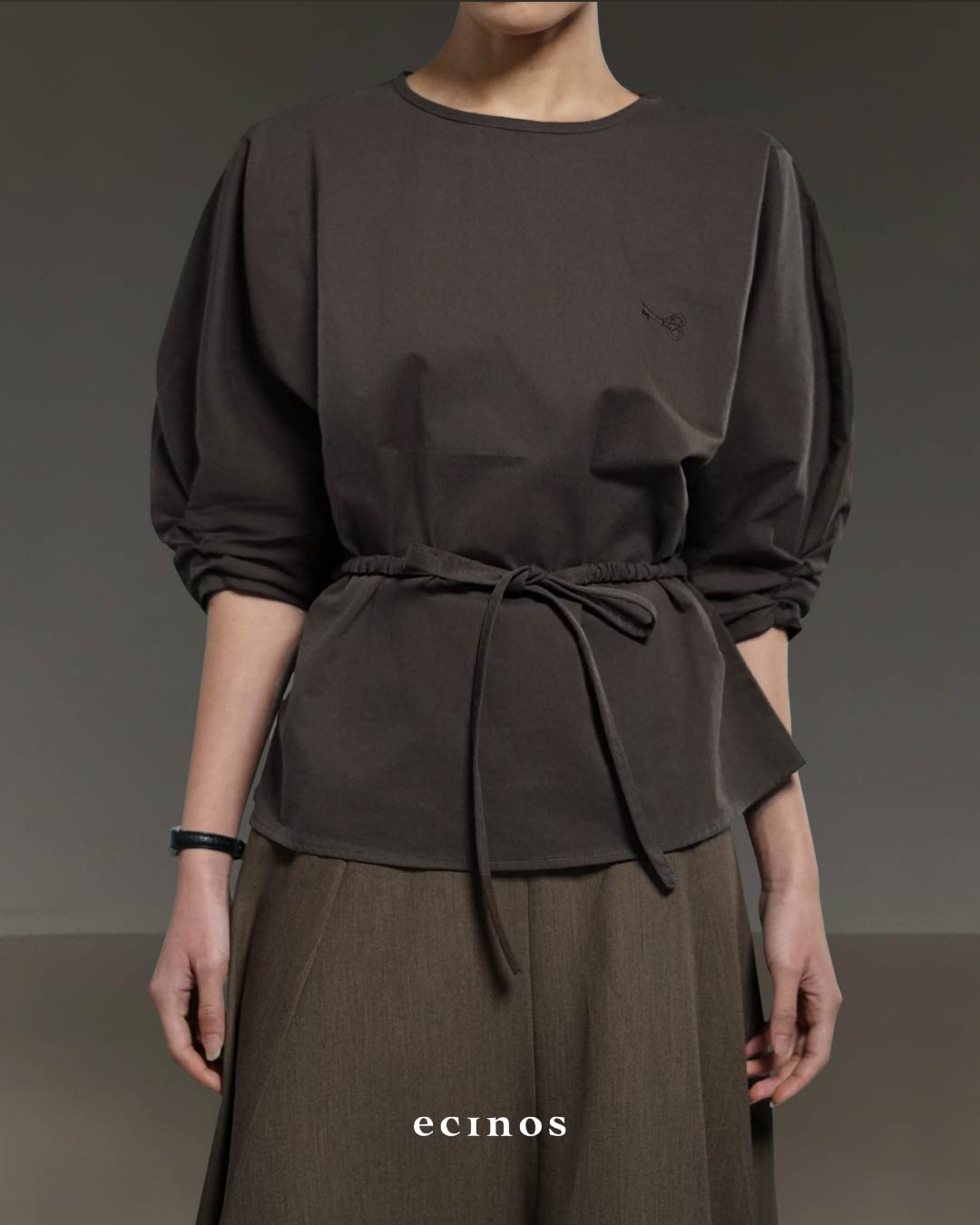 ECINOS - Drawstring Cotton Blouse