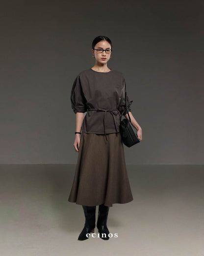 ECINOS - Drawstring Cotton Blouse